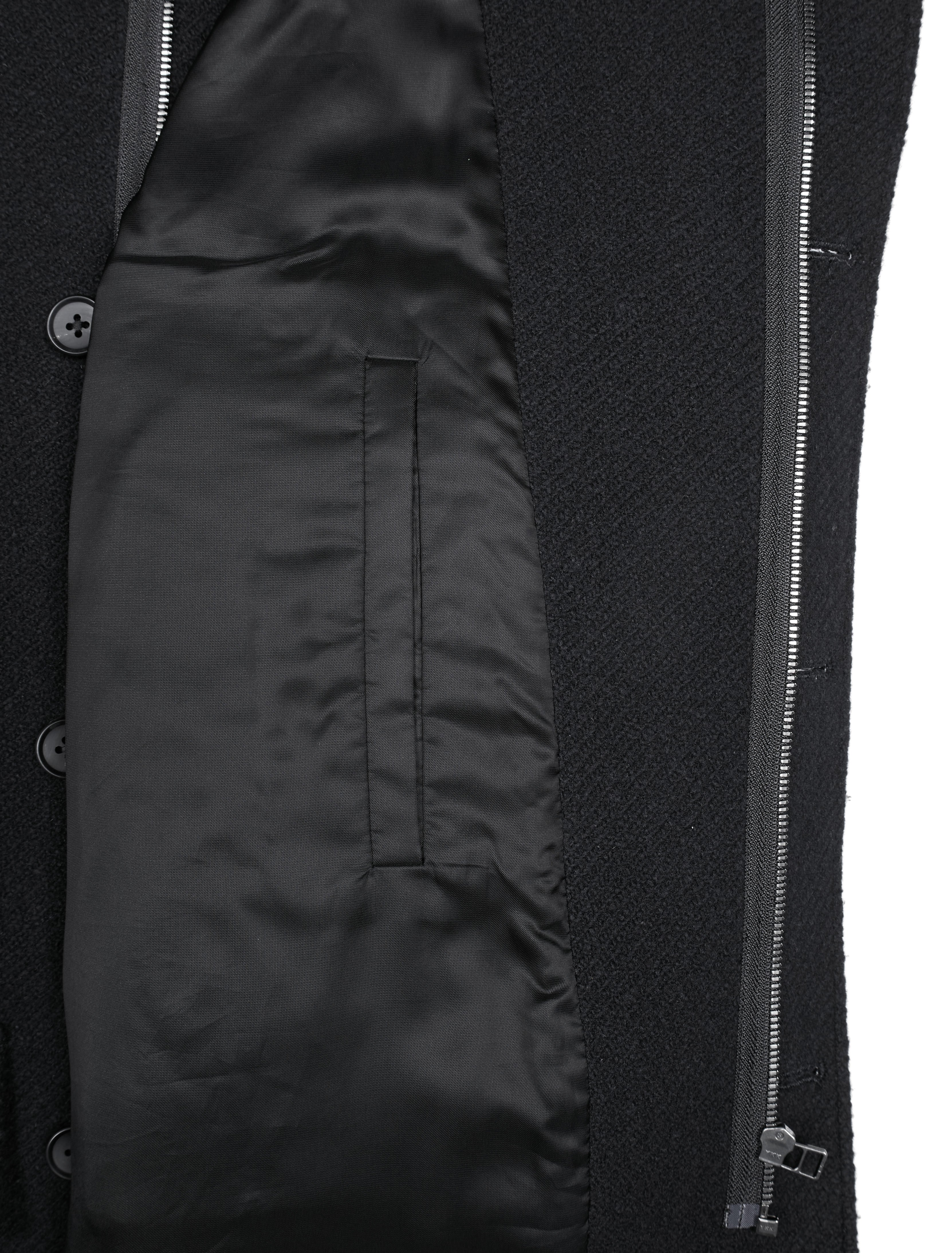 Super140's WOOL /LINEN TWISTED TWEED HOODED COAT｜BLACK – Cornier