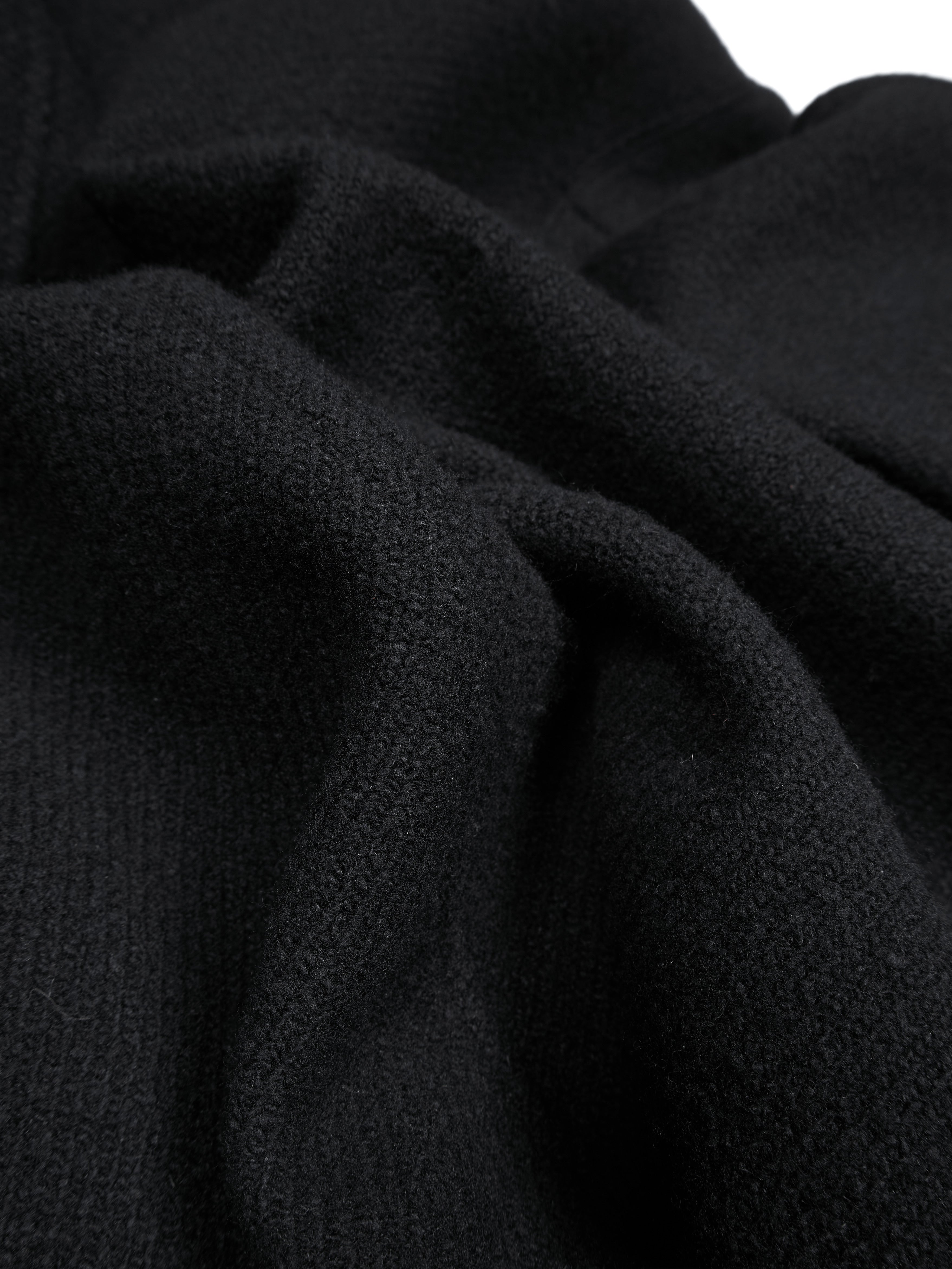 Super140's WOOL /LINEN TWISTED TWEED HOODED COAT｜BLACK – Cornier