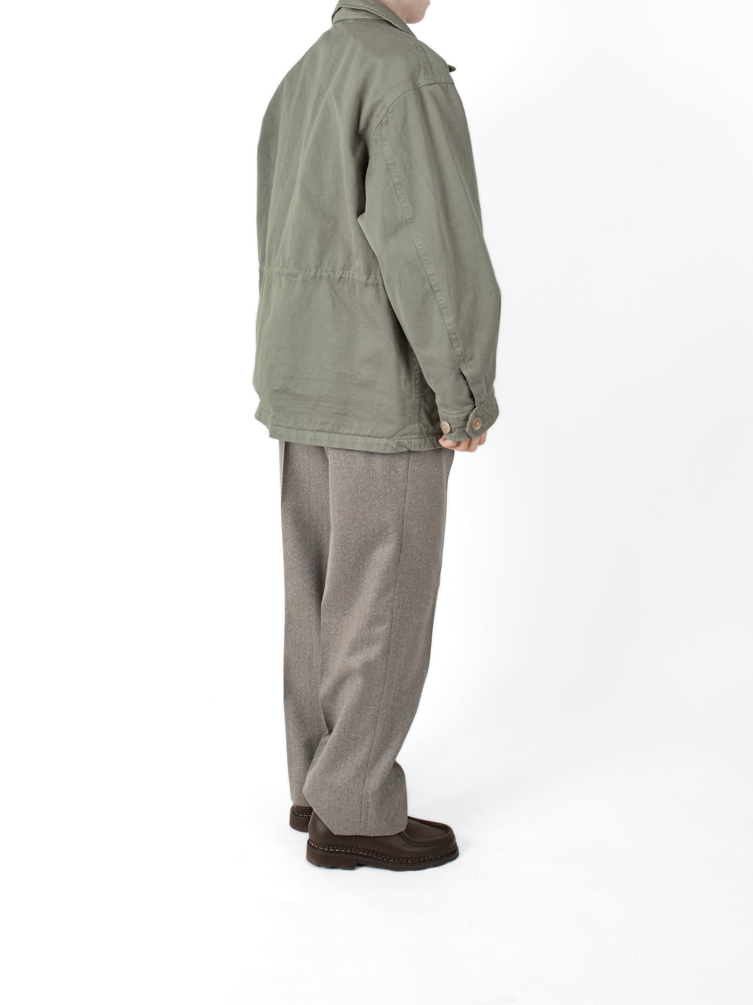 Super130's WOOL/SILK HERRINGBONE SLACKS｜BROWN – Cornier