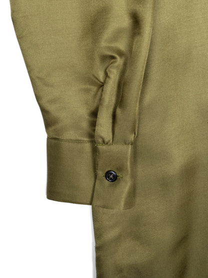 BRAZIL SILK/CUPRA TWILL DRESS｜YELLOW KHAKI