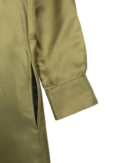 BRAZIL SILK/CUPRA TWILL DRESS｜YELLOW KHAKI