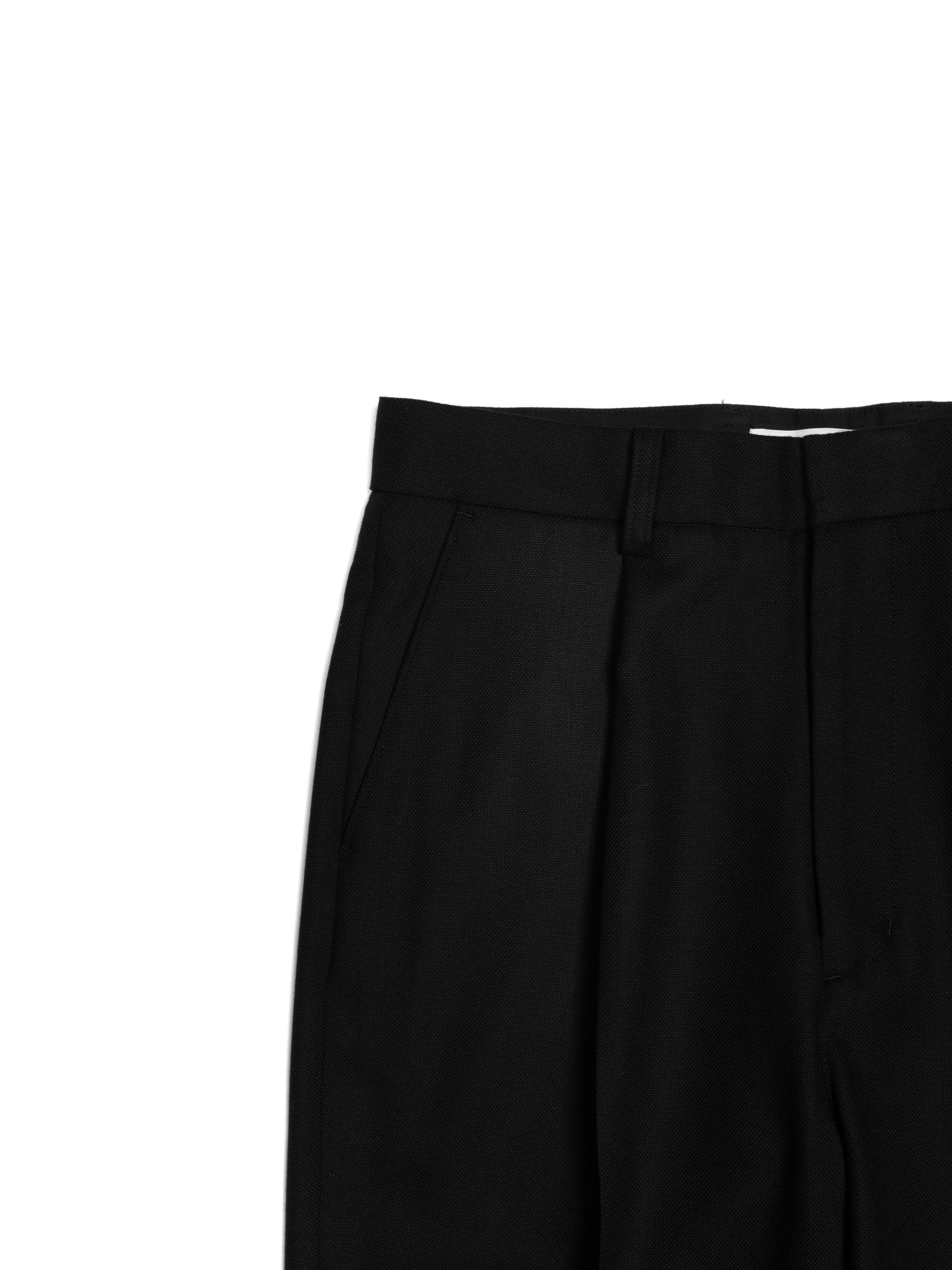 Super140's WOOL MAT SLACKS｜BLACK – Cornier