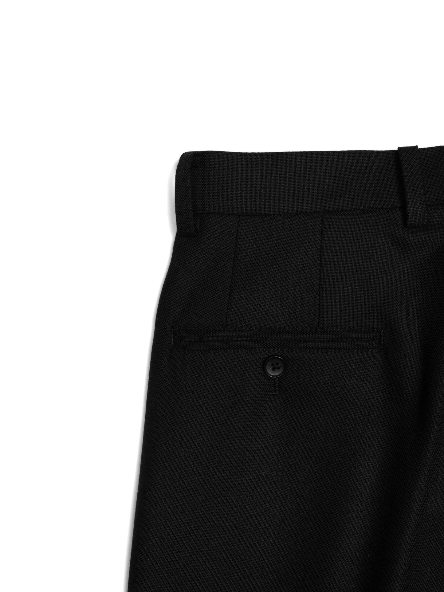 Super140's WOOL MAT SLACKS｜BLACK
