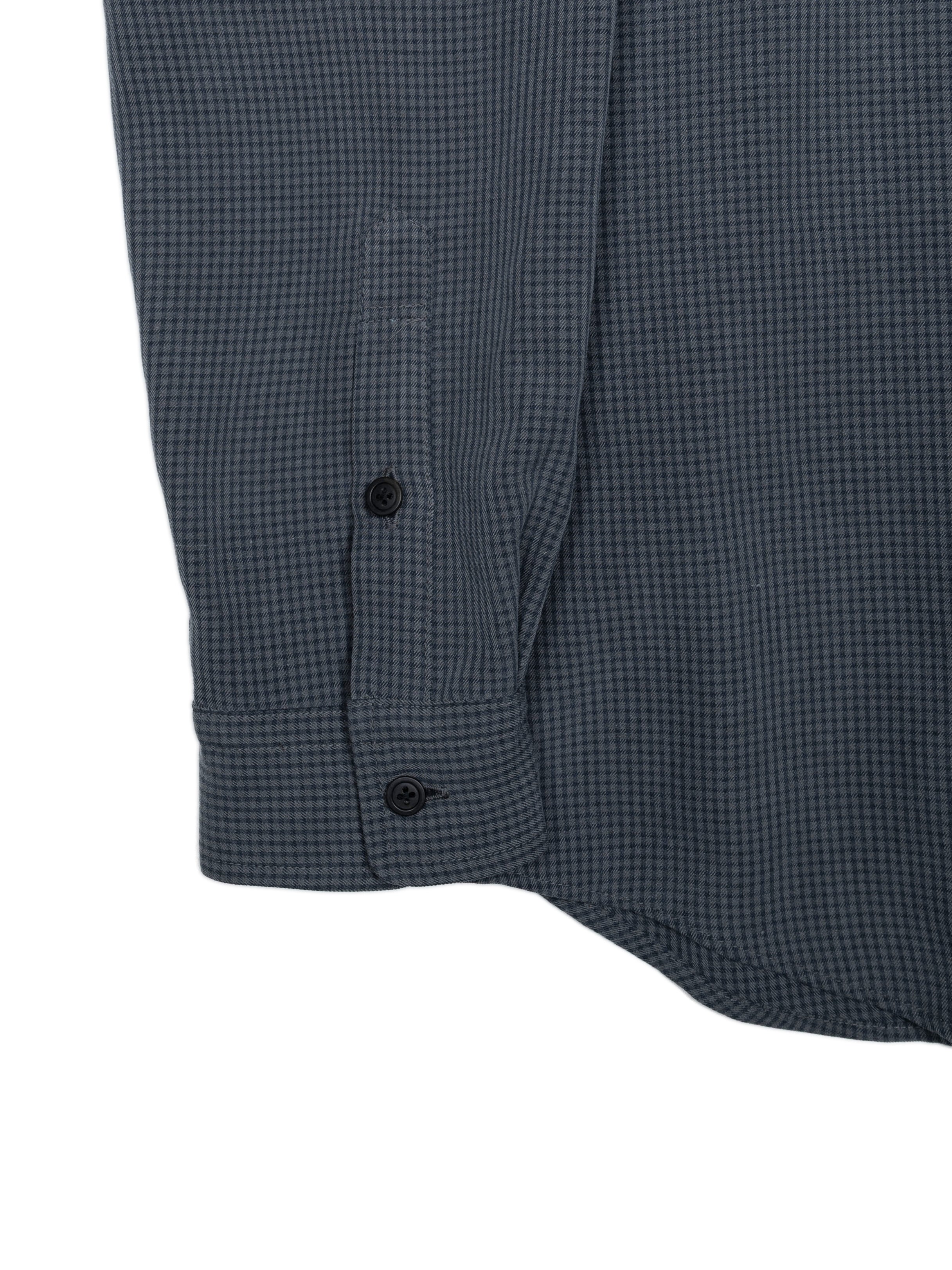SILK GABARDINE CHECK SHIRTS｜NAVY CHECK – Cornier