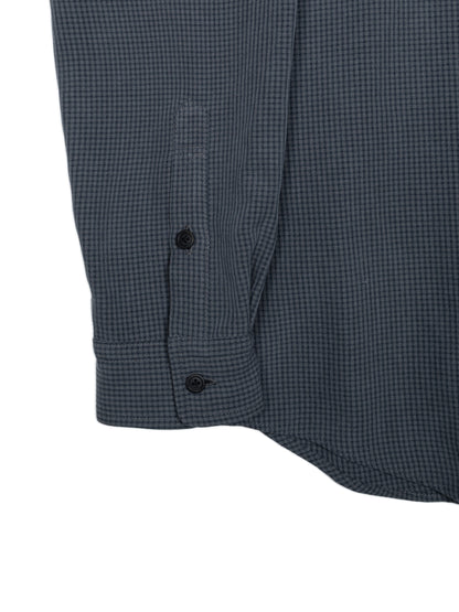 SILK GABARDINE CHECK SHIRTS｜NAVY CHECK