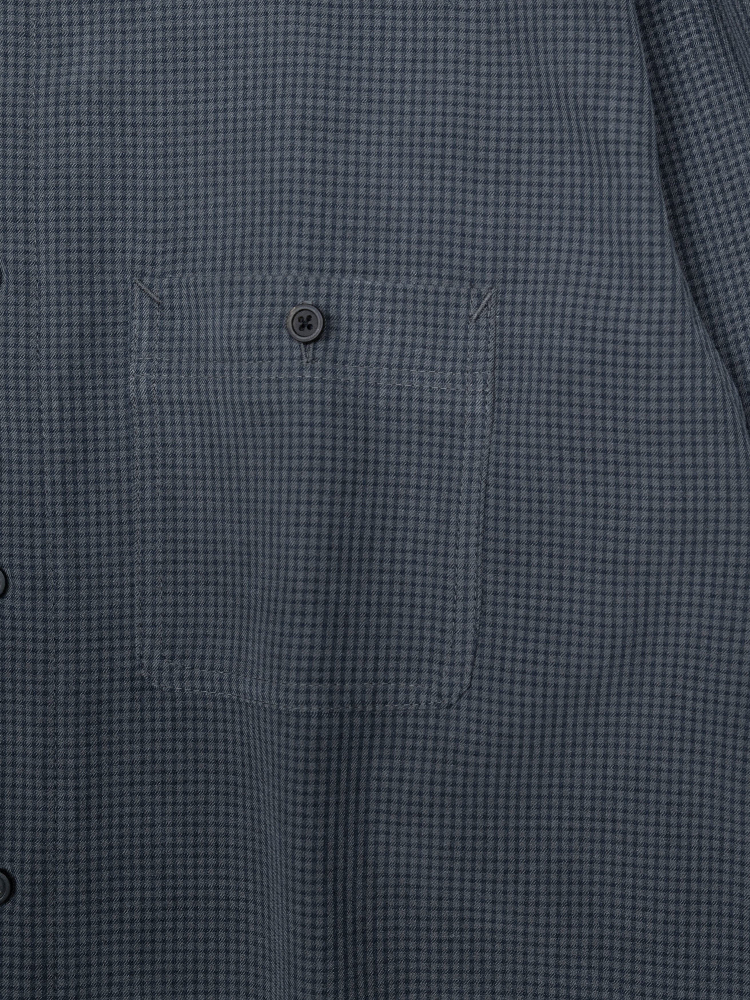 SILK GABARDINE CHECK SHIRTS｜NAVY CHECK – Cornier
