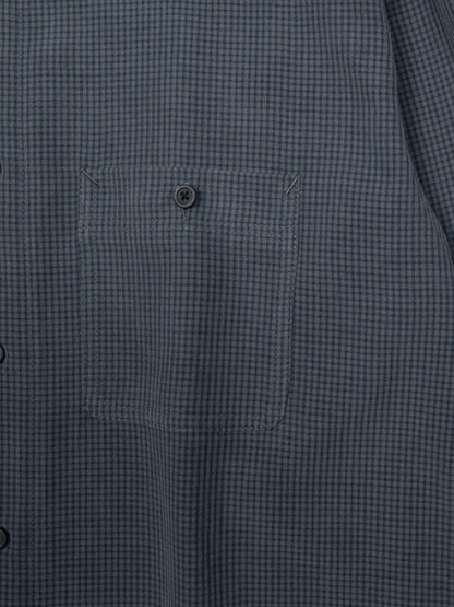 SILK GABARDINE CHECK SHIRTS｜NAVY CHECK