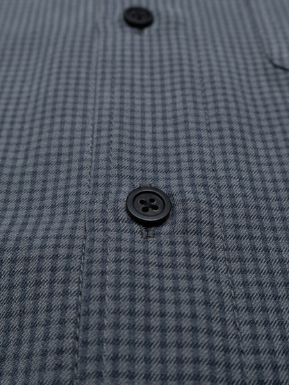 SILK GABARDINE CHECK SHIRTS｜NAVY CHECK