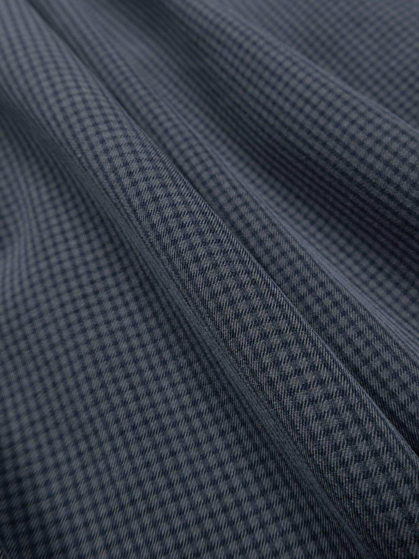 SILK GABARDINE CHECK SHIRTS｜NAVY CHECK
