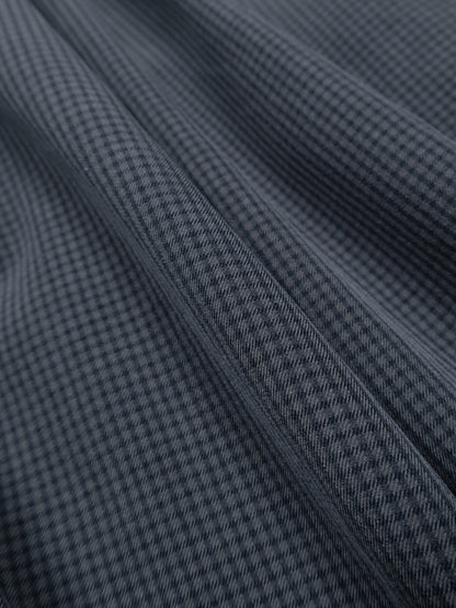 SILK GABARDINE CHECK SHIRTS｜NAVY CHECK