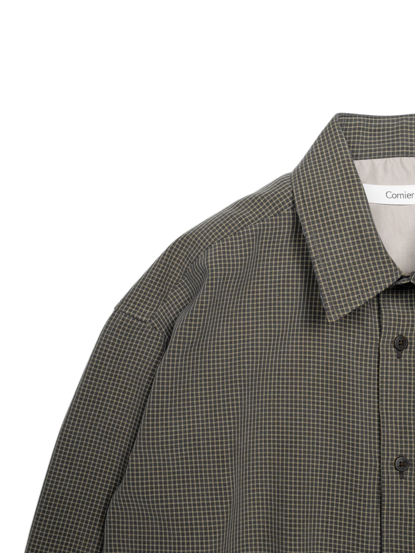 SILK GABARDINE CHECK SHIRTS｜BROWN CHECK