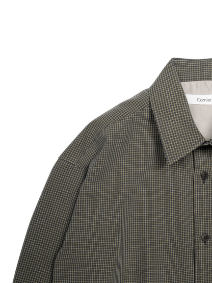SILK GABARDINE CHECK SHIRTS｜BROWN CHECK