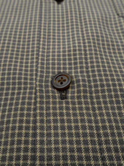 SILK GABARDINE CHECK SHIRTS｜BROWN CHECK