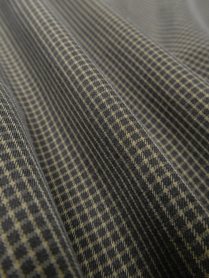 SILK GABARDINE CHECK SHIRTS｜BROWN CHECK