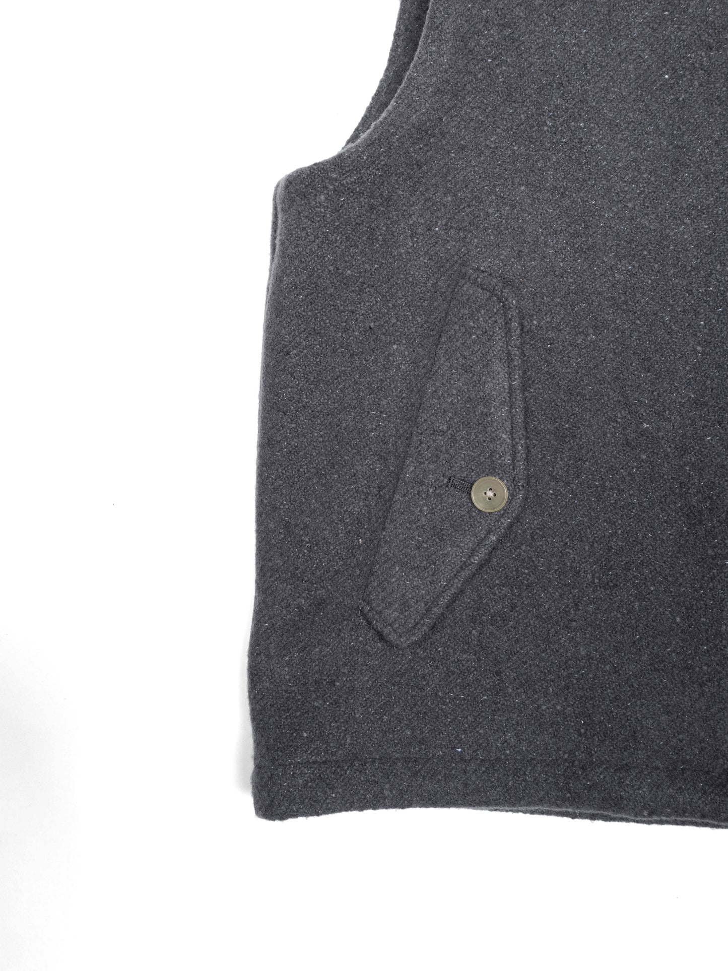 Super140's WOOL /LINEN TWISTED TWEED VEST｜GRAY