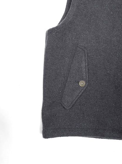 Super140's WOOL /LINEN TWISTED TWEED VEST｜GRAY