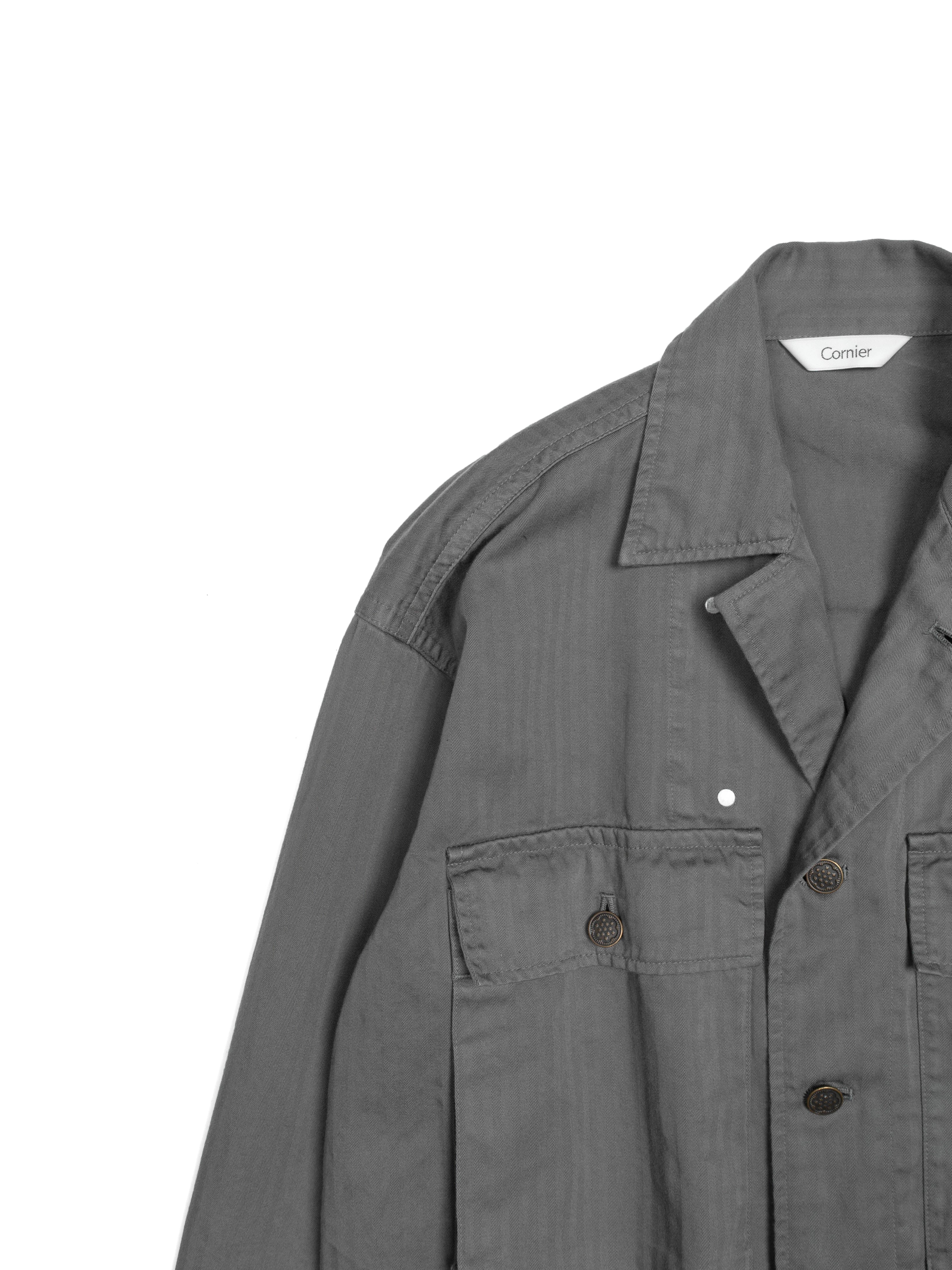 GARMENT DYED FINX COTTON M43-HBT JACKET｜GREIGE – Cornier