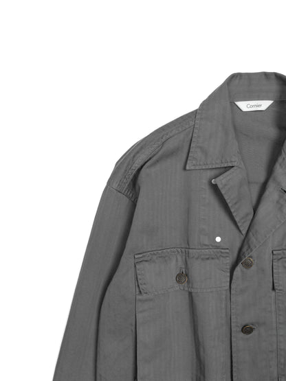 GARMENT DYED FINX COTTON M43-HBT JACKET｜GREIGE