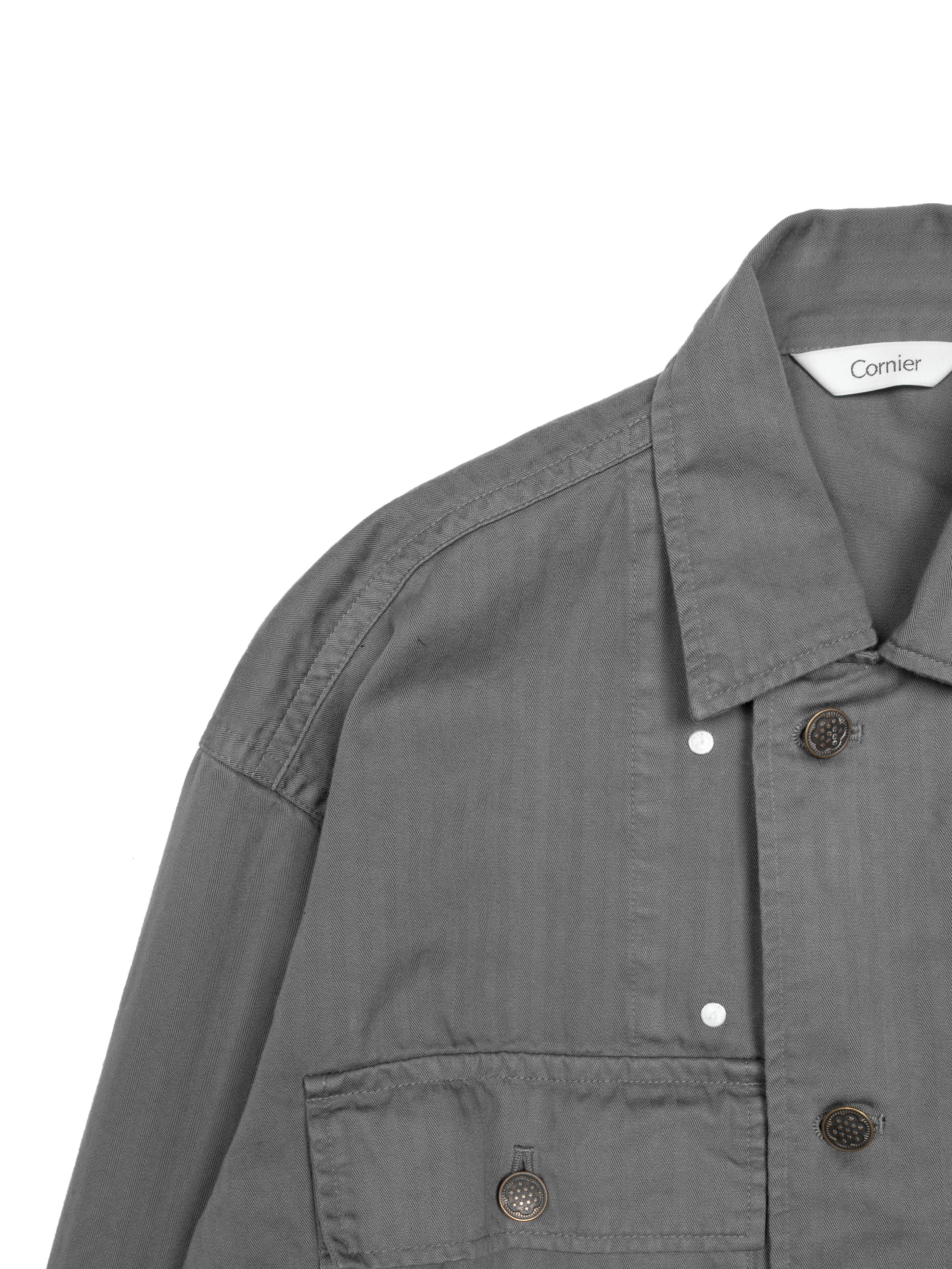GARMENT DYED FINX COTTON M43-HBT JACKET｜GREIGE – Cornier