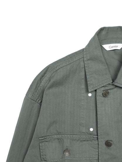 GARMENT DYED FINX COTTON M43-HBT JACKET｜FOG KHAKI