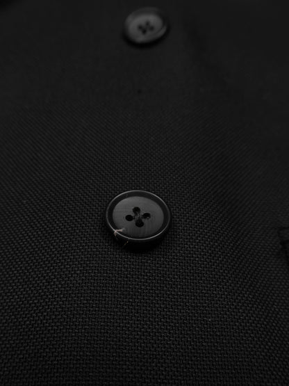 Super140's WOOL MAT DOUBLE BREASTED JACKET｜BLACK