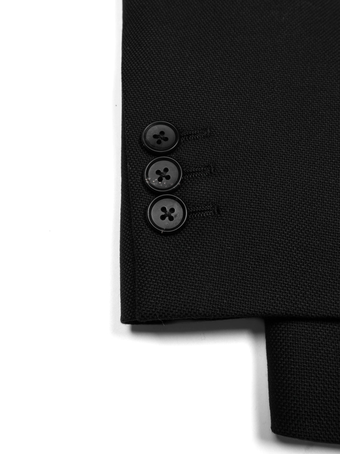 Super140's WOOL MAT DOUBLE BREASTED JACKET｜BLACK