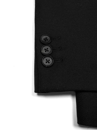 Super140's WOOL MAT DOUBLE BREASTED JACKET｜BLACK