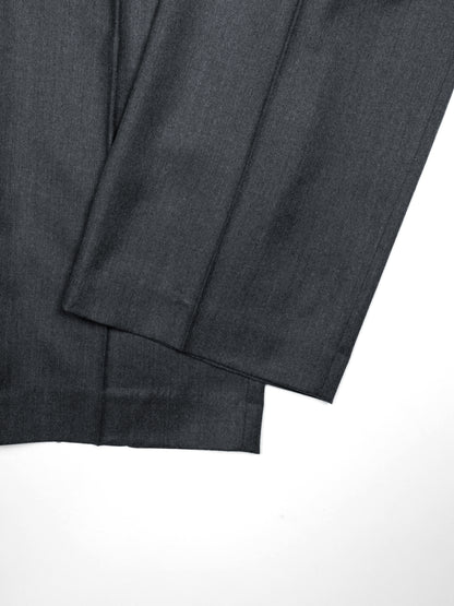 Super130's WORSTED WOOL LIGHT MILLED SLACKS for WOMEN｜TOP GRAY