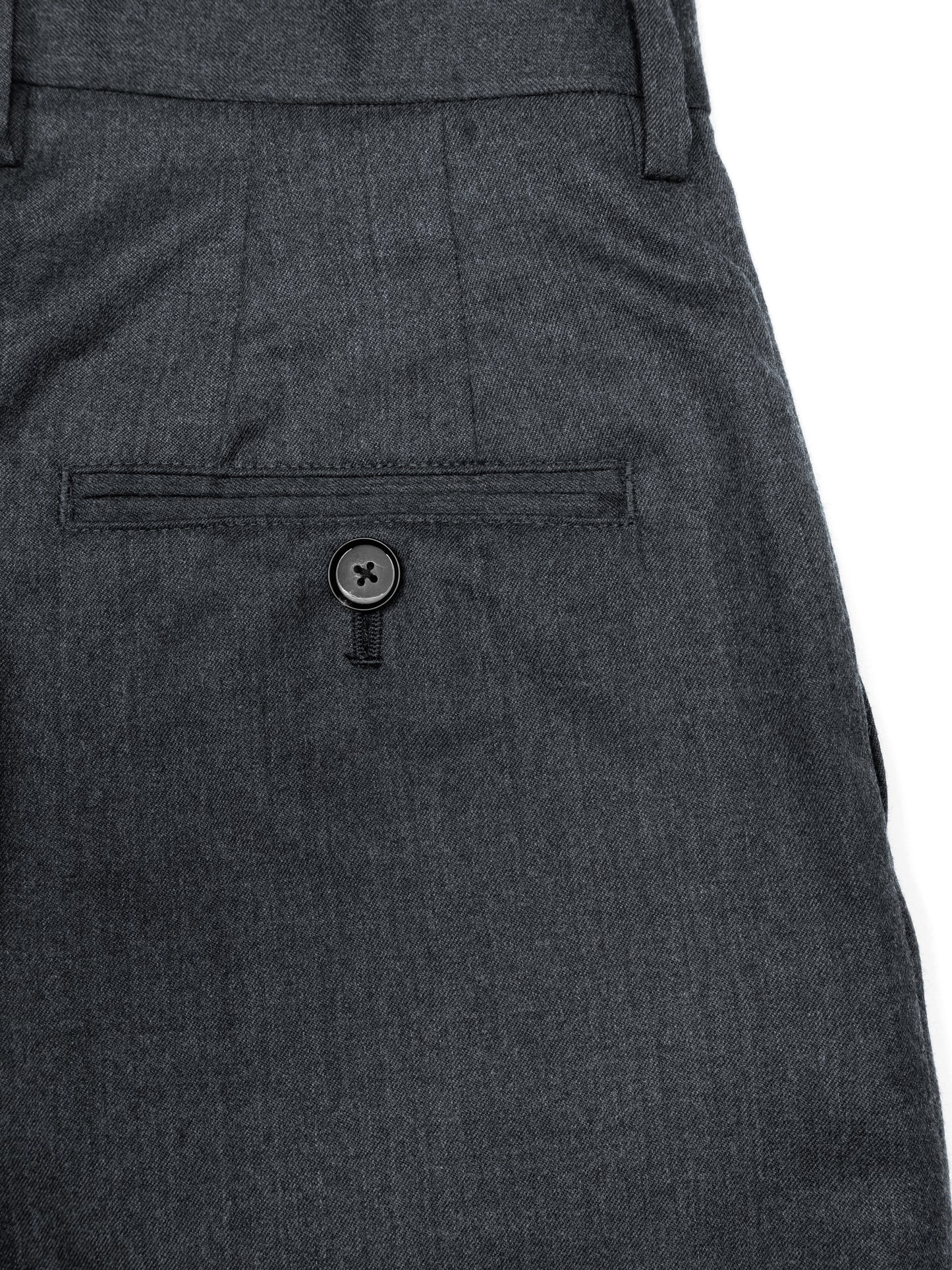 Super130's WORSTED WOOL LIGHT MILLED SLACKS for WOMEN｜TOP GRAY