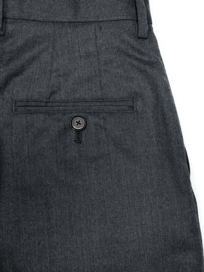 Super130's WORSTED WOOL LIGHT MILLED SLACKS for WOMEN｜TOP GRAY