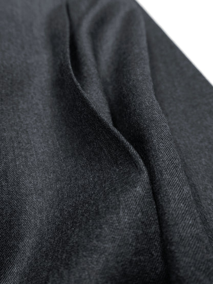 Super130's WORSTED WOOL LIGHT MILLED SLACKS for WOMEN｜TOP GRAY