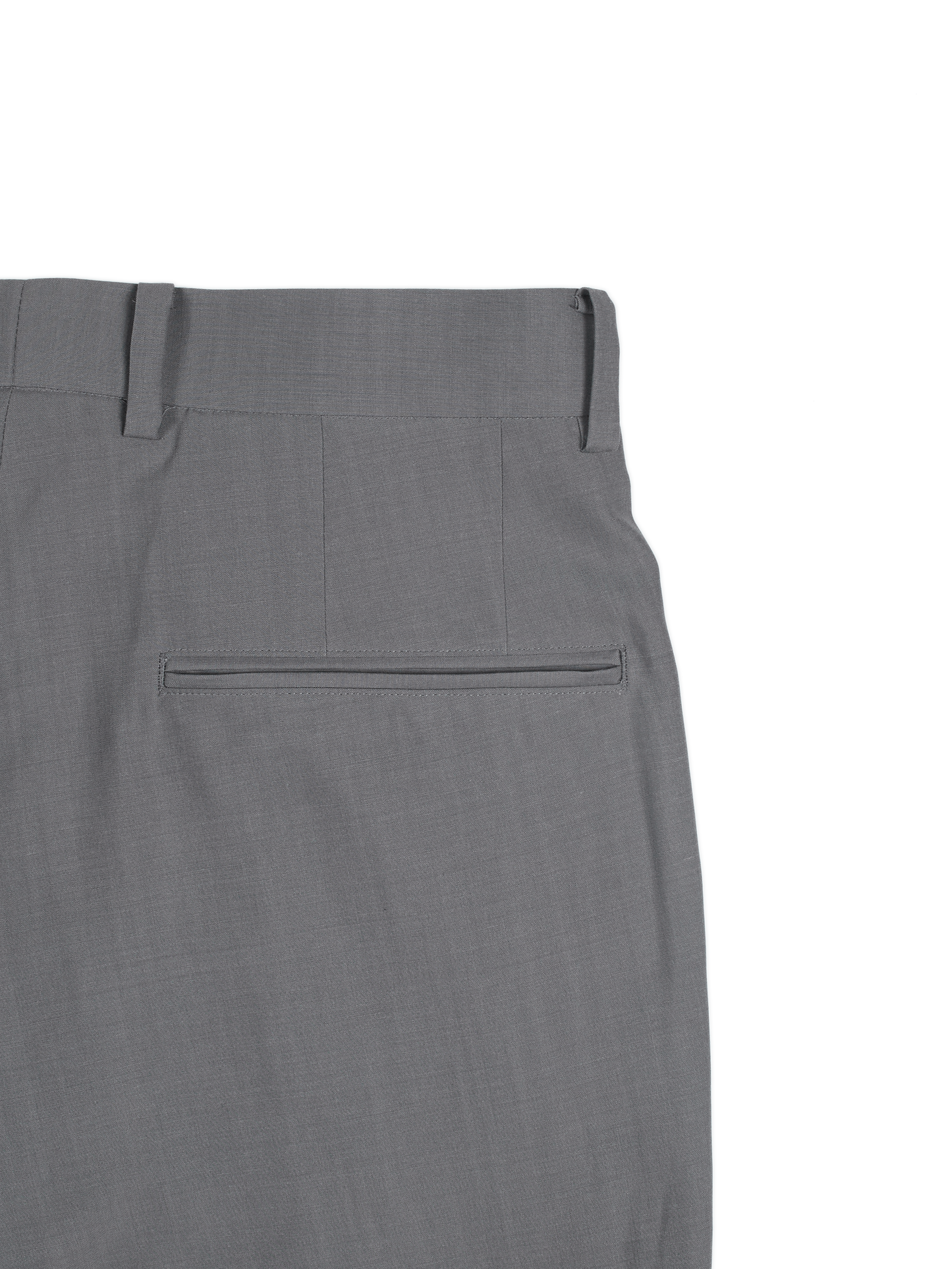 Super130's WORSTED WOOL TROPICAL SLACKS｜LIGHT GRAY