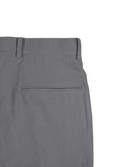 Super130's WORSTED WOOL TROPICAL SLACKS｜LIGHT GRAY