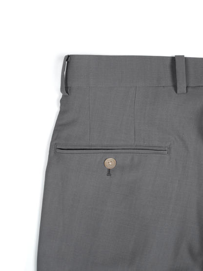 Super130's WORSTED WOOL TROPICAL SLACKS｜LIGHT GRAY