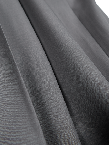 Super130's WORSTED WOOL TROPICAL SLACKS｜LIGHT GRAY