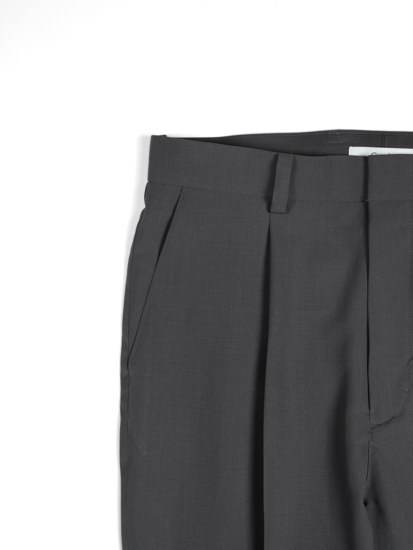 Super130's WORSTED WOOL TROPICAL SLACKS｜ASH TAUPE