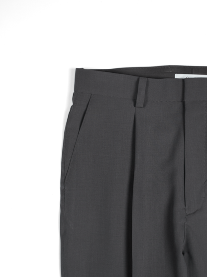 Super130's WORSTED WOOL TROPICAL SLACKS｜ASH TAUPE