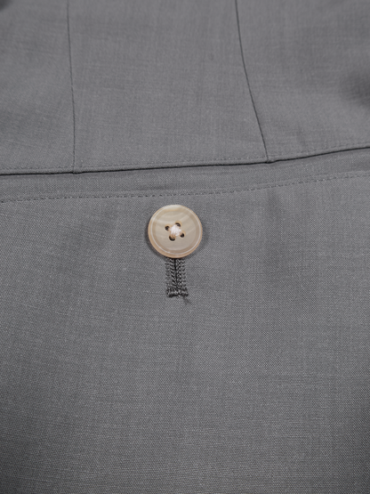 Super130's WORSTED WOOL TROPICAL SLACKS｜LIGHT GRAY