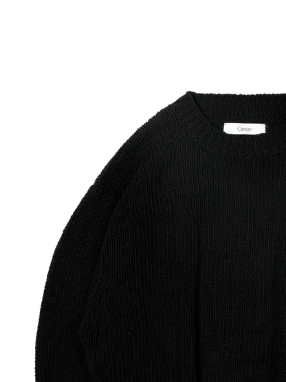 SILK HEAVY SWEATER｜BLACK