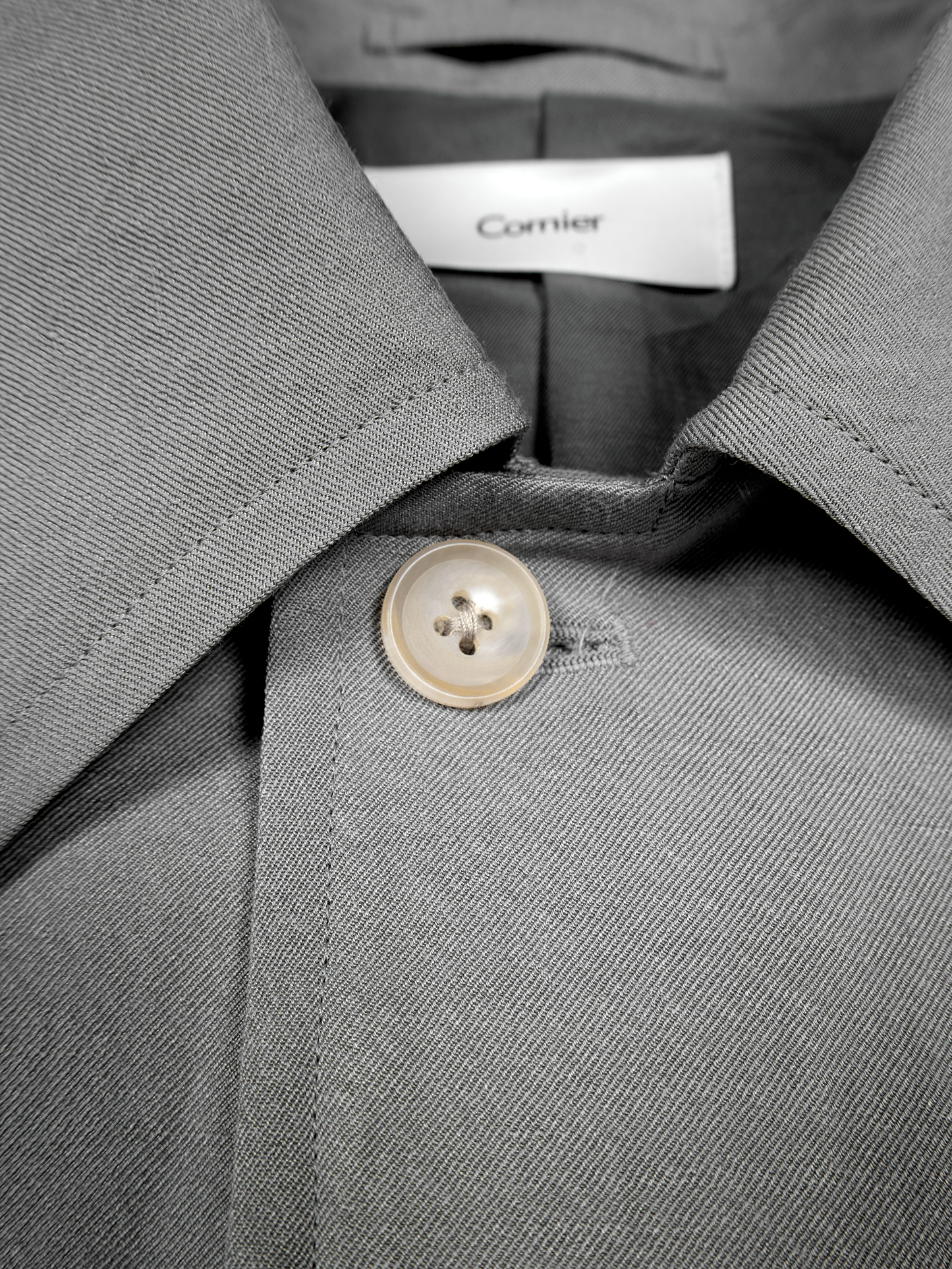 SILK/LINEN FADED GABARDINE BALMACAAN COAT｜ICE GRAY