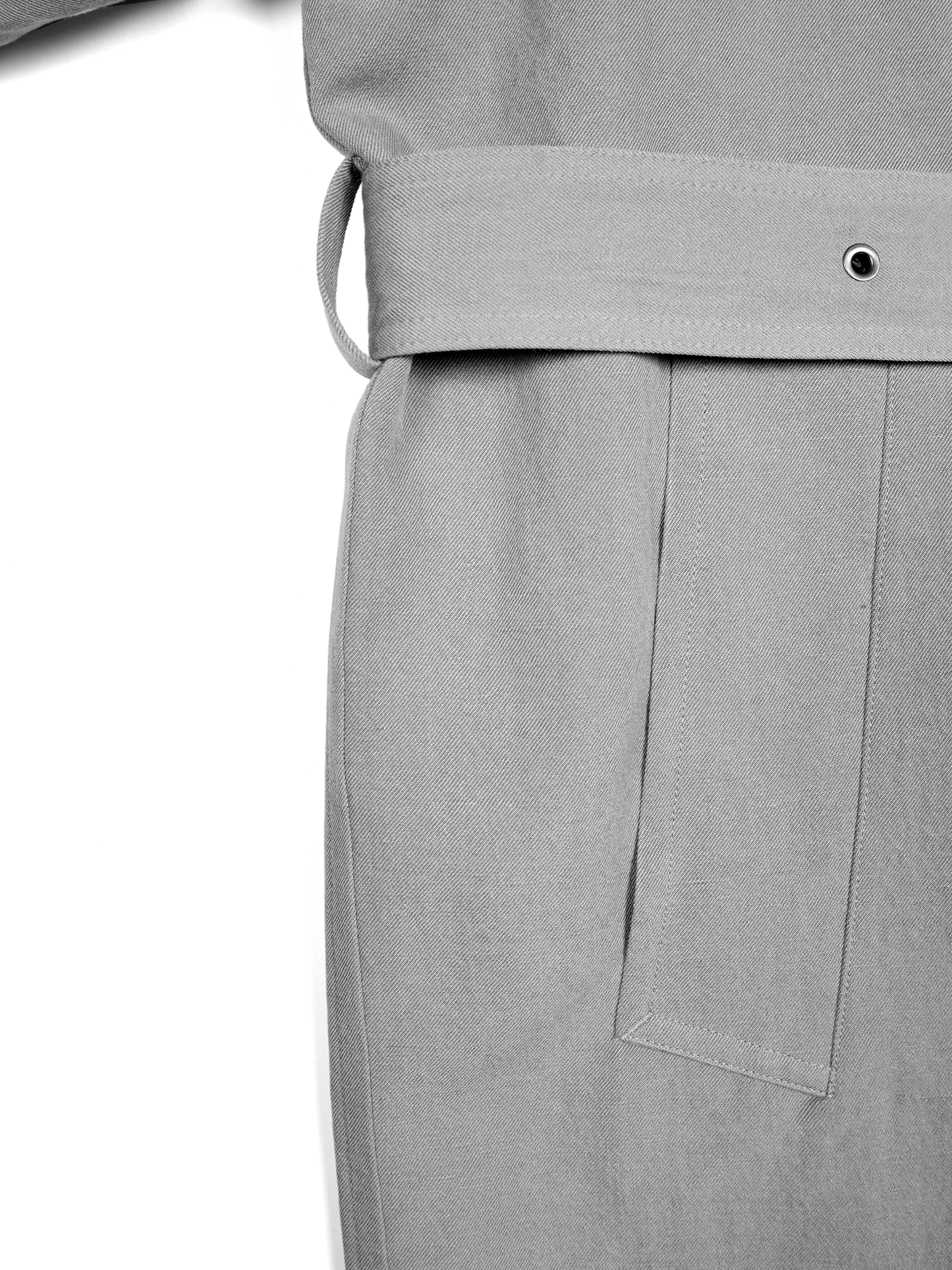 SILK/LINEN FADED GABARDINE BALMACAAN COAT｜ICE GRAY