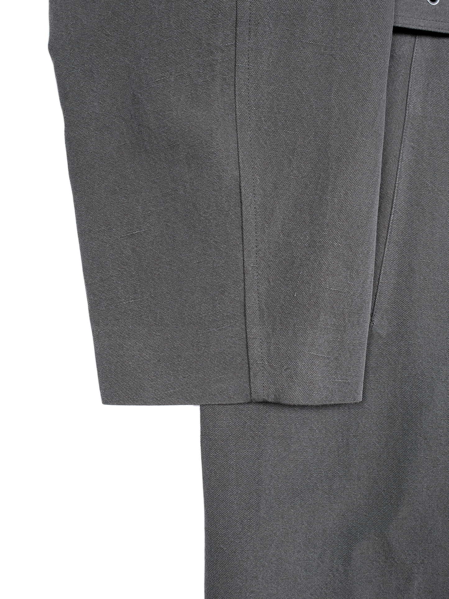 SILK/LINEN FADED GABARDINE BALMACAAN COAT｜HAZE GRAY