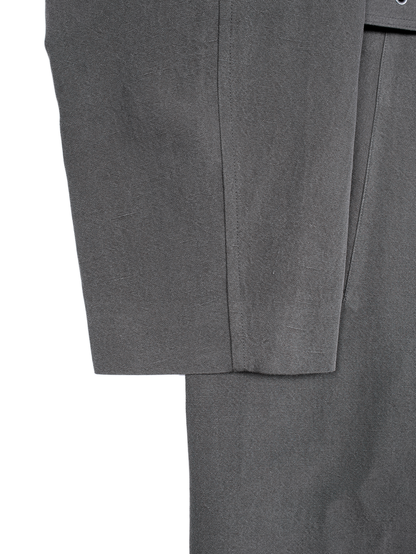 SILK/LINEN FADED GABARDINE BALMACAAN COAT｜HAZE GRAY