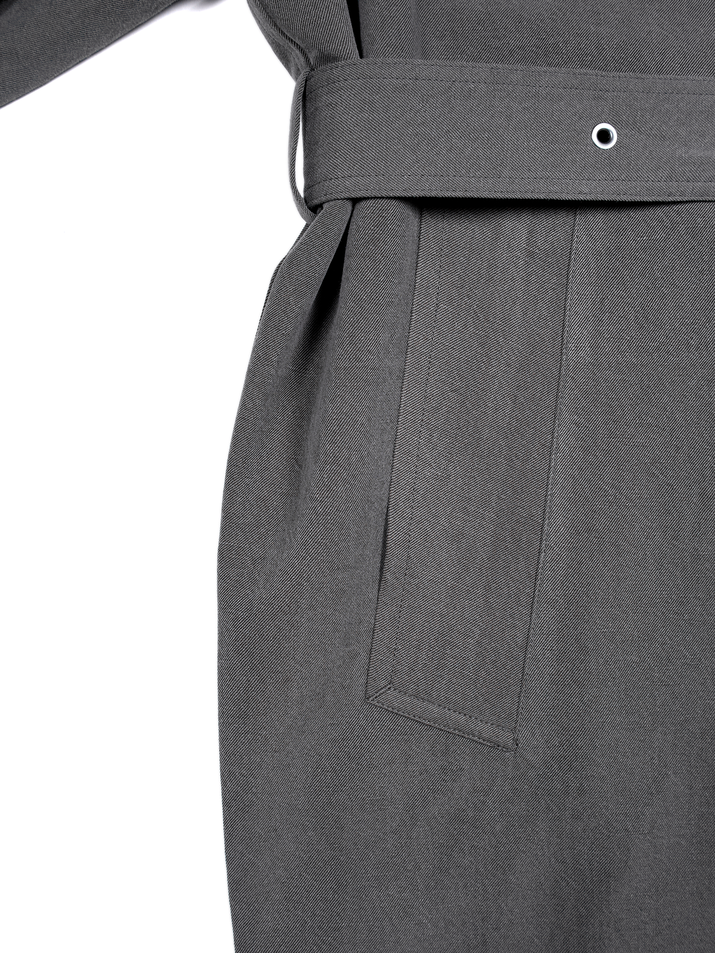 SILK/LINEN FADED GABARDINE BALMACAAN COAT｜HAZE GRAY