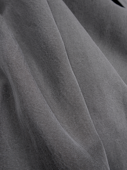 SILK/LINEN FADED GABARDINE BALMACAAN COAT｜HAZE GRAY
