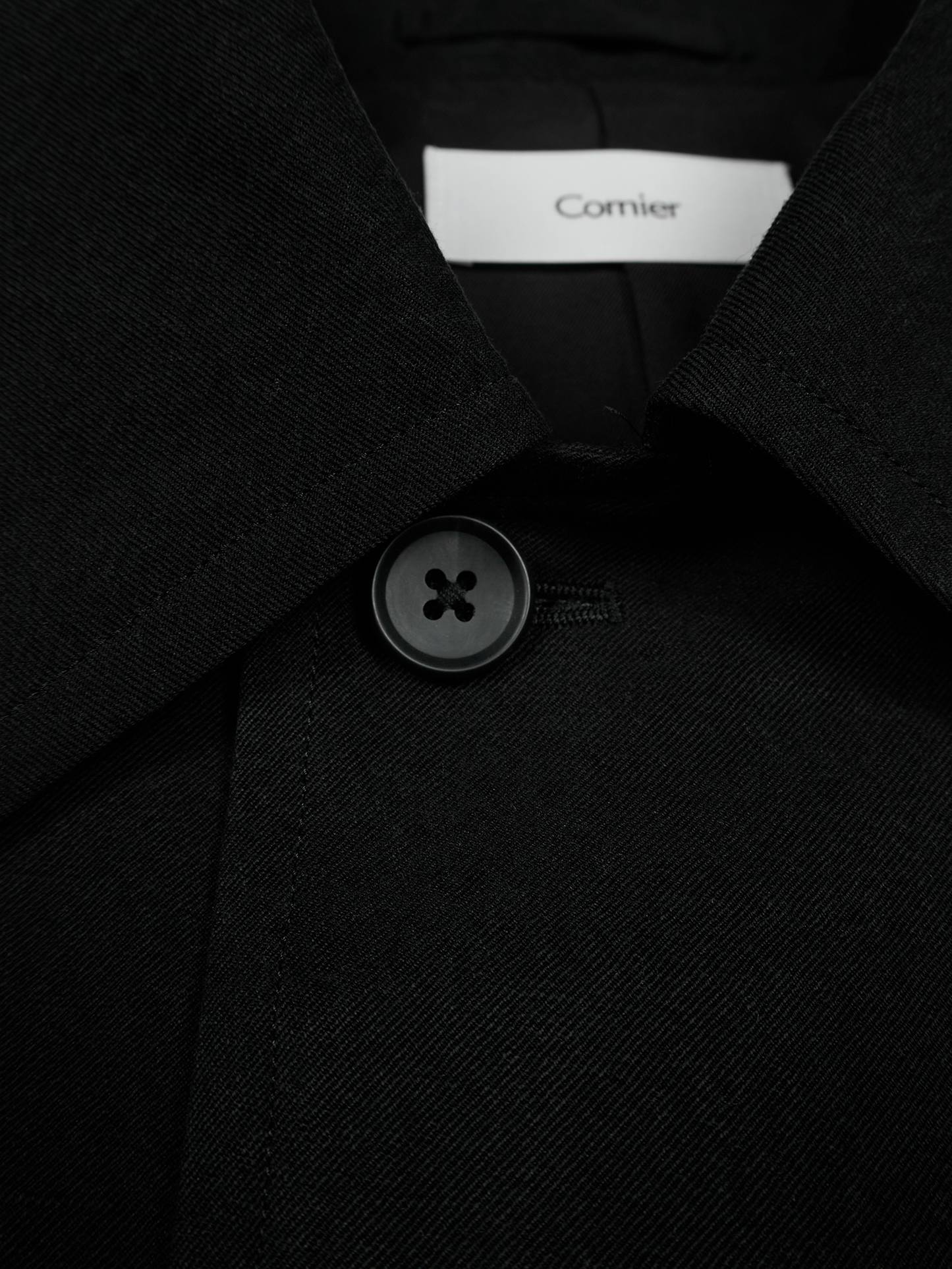 SILK/LINEN FADED GABARDINE BALMACAAN COAT｜BLACK