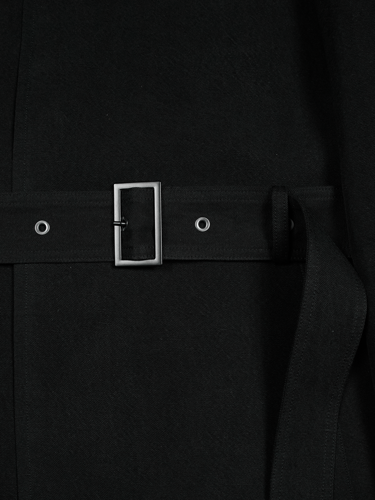 SILK/LINEN FADED GABARDINE BALMACAAN COAT｜BLACK