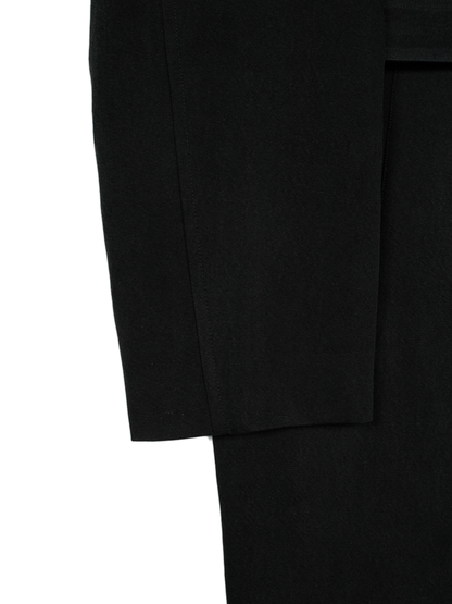SILK/LINEN FADED GABARDINE BALMACAAN COAT｜BLACK