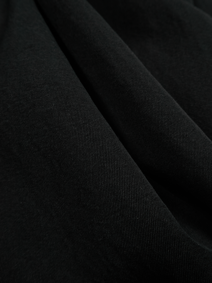 SILK/LINEN FADED GABARDINE BALMACAAN COAT｜BLACK