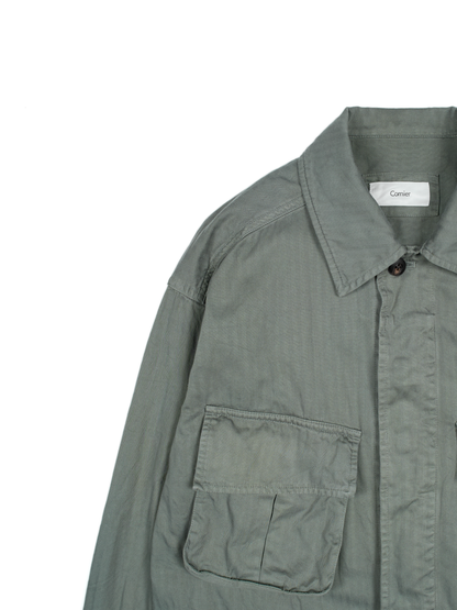 GARMENT DYED FINX COTTON JUNGLE FATIGUE JKT｜FOG KHAKI
